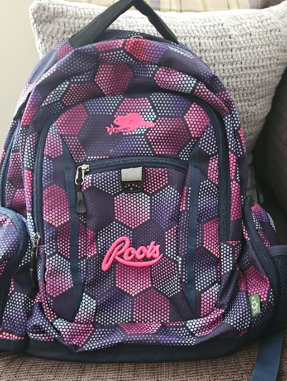 Roots Geometric Patterned Backpack